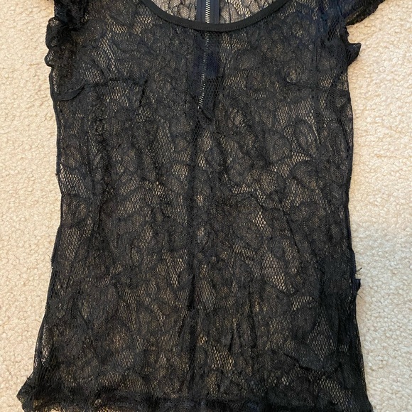 Black lace mesh see through top XS - Picture 3 of 3